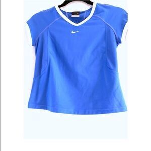 Nike blue white v neck tee shirt NWT XS